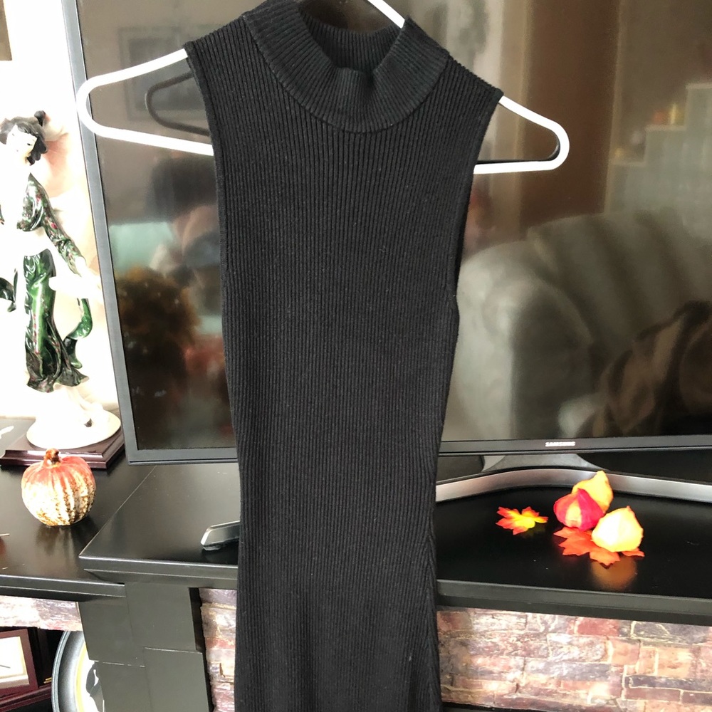 Black rubber stretchy dress XS